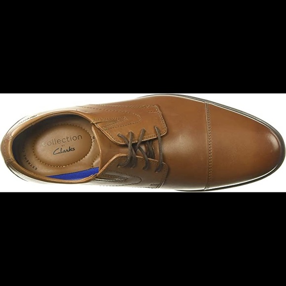 Clarks Mens Dress Shoes New In Box Whiddon Oxford Polished Leather - Picture 3 of 4